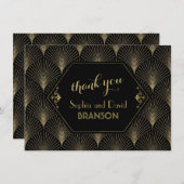 Great Gatsby Vintag Art Deco Wedding DANK Dankeskarte (Vorne/Hinten)