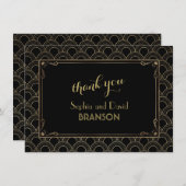 Great Gatsby Vintag Art Deco Wedding DANK Dankeskarte (Vorne/Hinten)