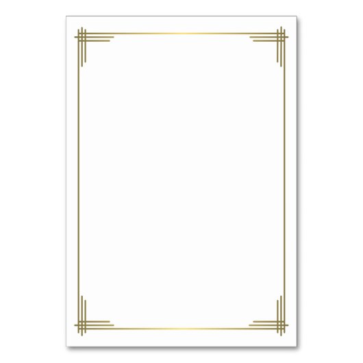 Great Gatsby White Art Deco Hochzeiten Platzkarten Tischnummer (Rückseite)