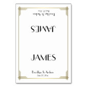 Great Gatsby White Art Deco Hochzeiten Platzkarten Tischnummer (Vorderseite)