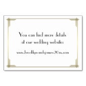 Great Gatsby White Art Deco Hochzeitsunterkunft Tischnummer (Rückseite)