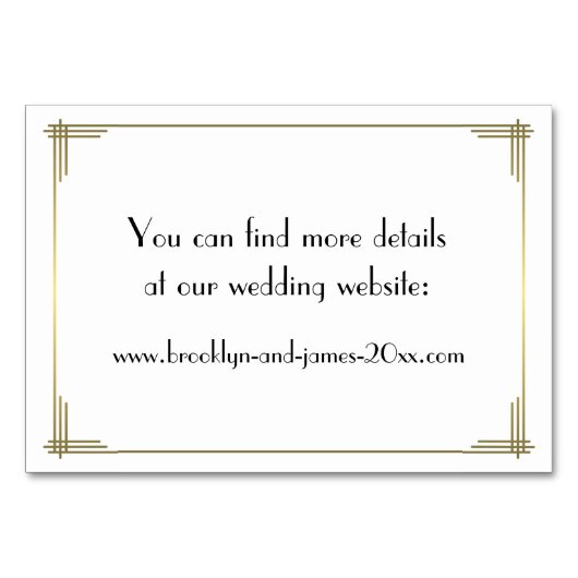 Great Gatsby White Art Deco Hochzeitsunterkunft Tischnummer (Rückseite)