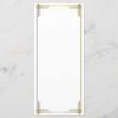 Great Gatsby White Art Deco Wedding Menu Card Menükarte (Rückseite)