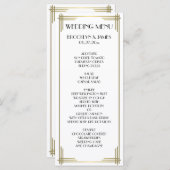 Great Gatsby White Art Deco Wedding Menu Card Menükarte (Vorne/Hinten)