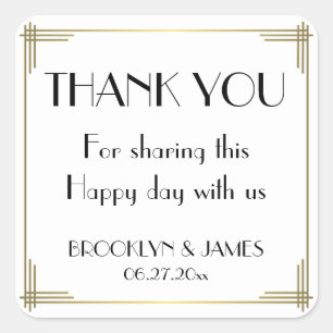 Great Gatsby White Art Deco Wedding Stickers
