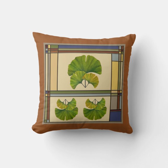 Great Ginkgo Art for Your Arts & Crafts Bungalow Kissen (Vorderseite)