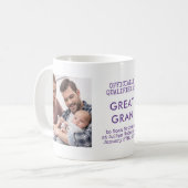 Great Gran 2 Custom Baby Fotos und Geburtsstunde Kaffeetasse (Vorderseite Links)