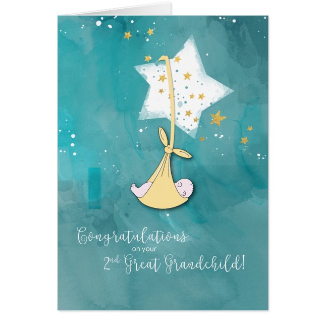 Great Grandchild, Congrats, Baby in Stars (Vorne)