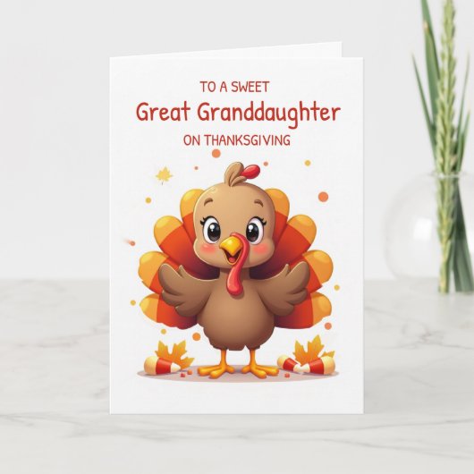 Great Granddaughter Thanksgiving Sweet Candy Corn Karte (Vorderseite)