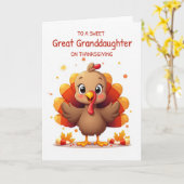 Great Granddaughter Thanksgiving Sweet Candy Corn Karte (Gelbe Blume)