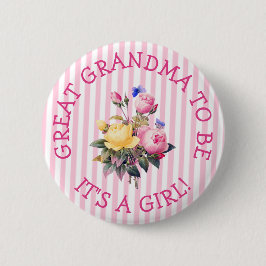GREAT GRANDMA als rosa Bläserbaby-Showknopf Button