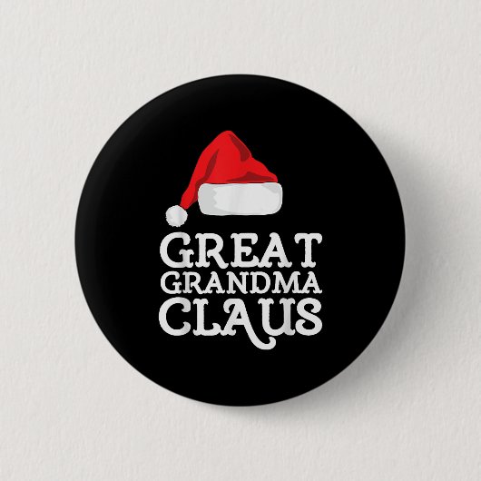 Great Grandma Claus Christmas Santa's Hat Pajama F Button (Vorderseite)