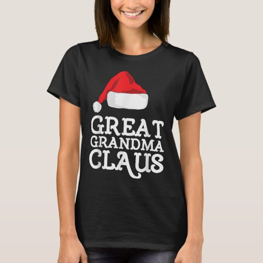 Great Grandma Claus Christmas Santa's Hat Pajama F T-Shirt (Vorderseite)
