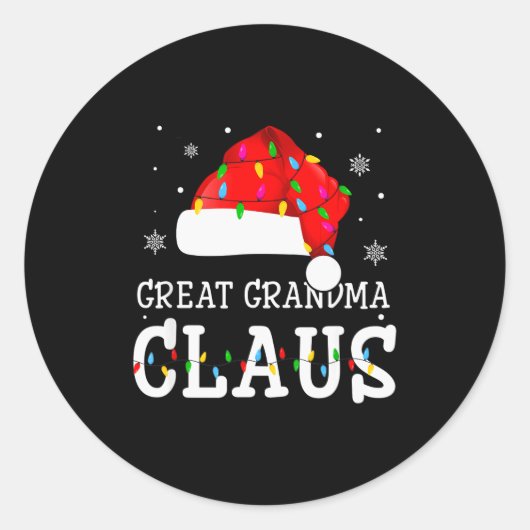 Great Grandma Claus Cool Holiday Matching Pajamas Runder Aufkleber (Vorderseite)