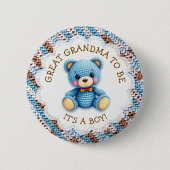 Great Grandma | Crochet Teddy Bear Baby Shower  Button (Vorderseite)