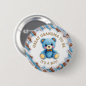 Great Grandma | Crochet Teddy Bear Baby Shower  Button (Vorne & Hinten)