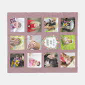 GREAT GRANDMA Foto Collage Blanket Mauve Fleecedecke (Vorderseite (Horizontal))