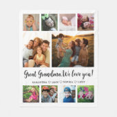 Great Grandma Grandchildren Gift 10 Photo Collage Fleecedecke (Vorderseite)