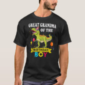 Great grandma Of The Birthday Boy Dinosaur T-Rex F T-Shirt (Vorderseite)
