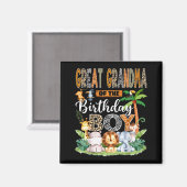 Great Grandma Of The Birthday Boy Jungle Safari An Magnet (Vorderseite/Rückseite)