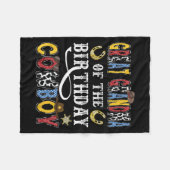 Great Grandma Of The Birthday Cowboy Western Rodeo Fleecedecke (Vorderseite (Horizontal))