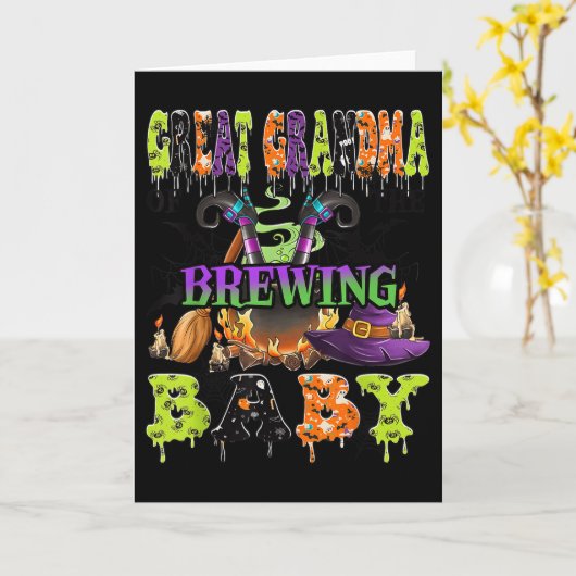 Great Grandma Of The Brewing Baby Halloween Baby S Karte (Gelbe Blume)