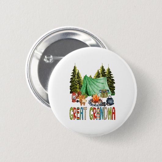 Great Grandma Of The Happy Camper 1st Birthday Bea Button (Vorne & Hinten)