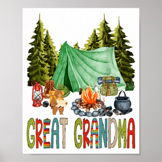 Great Grandma Of The Happy Camper 1st Birthday Bea Poster (Vorne)