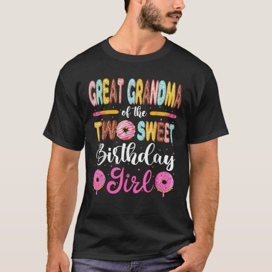 Great Grandma Of The Two Sweet Birthday Girl Donut T-Shirt (Vorderseite)