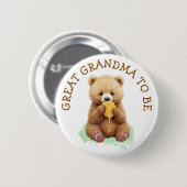 Great Grandma to Be | Bear Boy's Baby Shower Button (Vorne & Hinten)