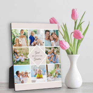 Great Grandma We Love You 8 Photo Collage Cream Fotoplatte
