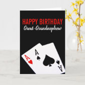 Great-Grandnephew-Poker Geburtstagskarte Karte (Gelbe Blume)