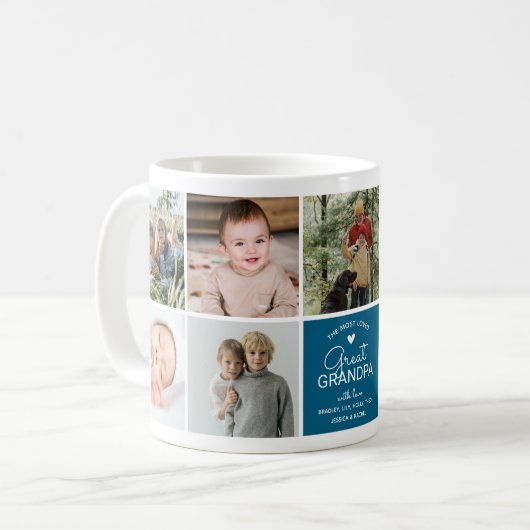GREAT GRANDPA "die beliebteste" Foto Collage Kaffeetasse (Vorderseite Links)
