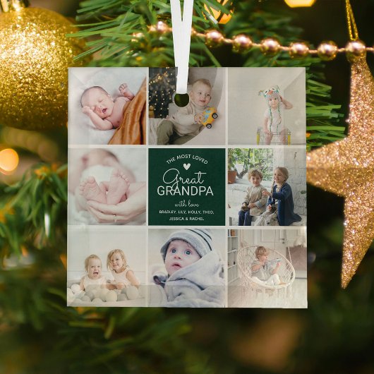 GREAT GRANDPA "die beliebteste" Foto Collage Ornament Aus Glas