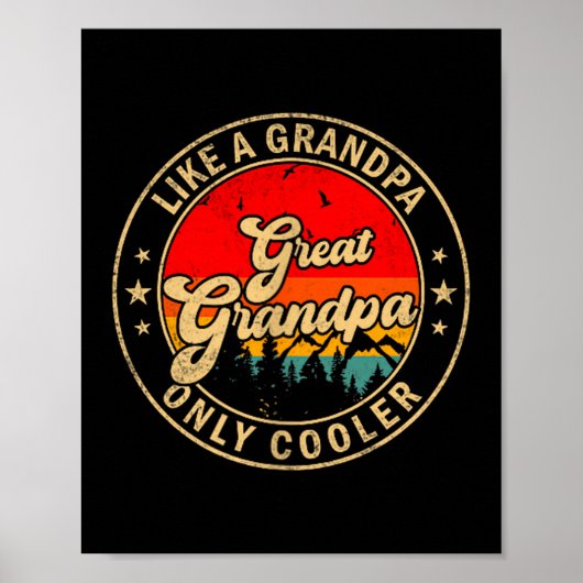 Great Grandpa Like A Grandpa Only Cooler Retro For Poster (Vorne)