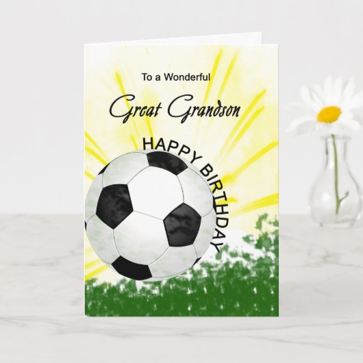 Great Grandson Birthday Soccer Card Karte (Kleine Pflanze)
