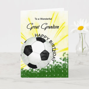 Great Grandson Birthday Soccer Card Karte