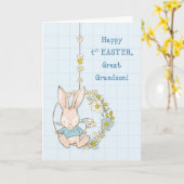 Great Grandson Erster Ostern Niedlich Bunny Blume Karte (Gelbe Blume)
