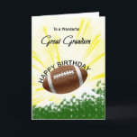 Great Grandson Football Geburtstagskarte Karte<br><div class="desc">Geben Sie Ihrem Fußball liebenden Urenkel eine Fußballkarte mit einem explosiven Fußballthema! Ein Fußball mit den Worten "Für einen wunderbaren Urenkel".</div>