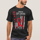 Great Grandson Heart Disease Awareness Flag Matchi T-Shirt (Vorderseite)