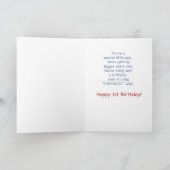 Great Grandson Individuelle Name 1. Teddy Bar Ball Karte (Innenseite)