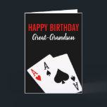 Great-Grandson-Poker Geburtstagskarte Karte<br><div class="desc">Great-Grandson-Poker</div>
