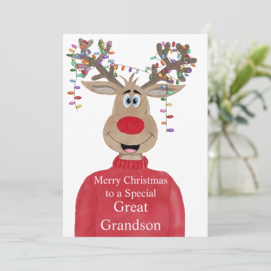 Great Grandson Rentier Weihnachten individuell anp (Stehend Vorderseite)