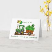 Great Grandson St Patricks Day Tractor Loads Luck Karte (Gelbe Blume)