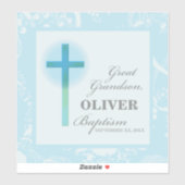 Great Grandson Taufe Blue Lace Personalisiert Aufkleber (Blatt)