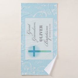 Great Grandson Taufe Blue Lace Personalisiert Badehandtuch