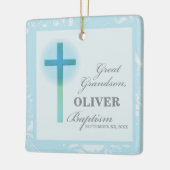 Great Grandson Taufe Blue Lace Personalisiert Keramikornament (Links)