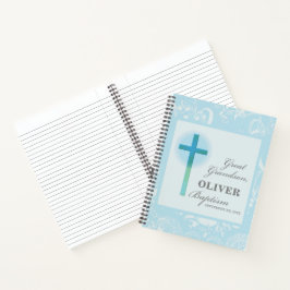 Great Grandson Taufe Blue Lace Personalisiert Notizblock