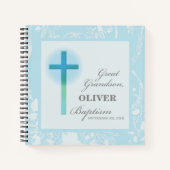 Great Grandson Taufe Blue Lace Personalisiert Notizblock (Vorderseite)