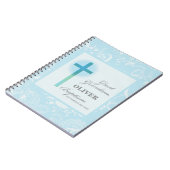 Great Grandson Taufe Blue Lace Personalisiert Notizblock (Linke Seite)